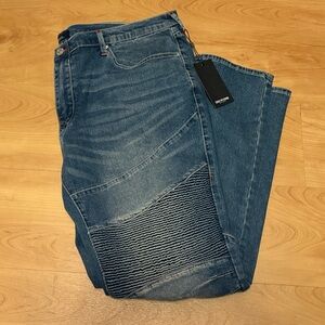 Men’s True Religion Rocco Moto Skinny Jeans size 42x32
